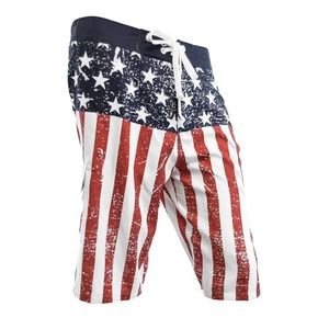 Adult Mens Country USA American Flag Distressed Cord Tie Boardshorts Shorts‎